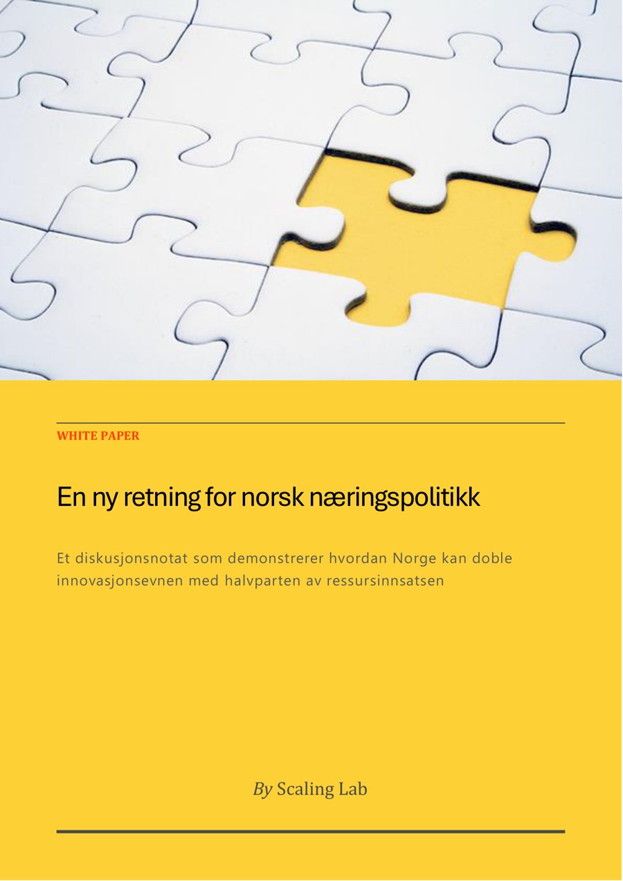 Cover of the white paper A New Direction for Norwegian Industrial Policy